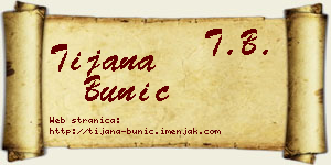 Tijana Bunić vizit kartica